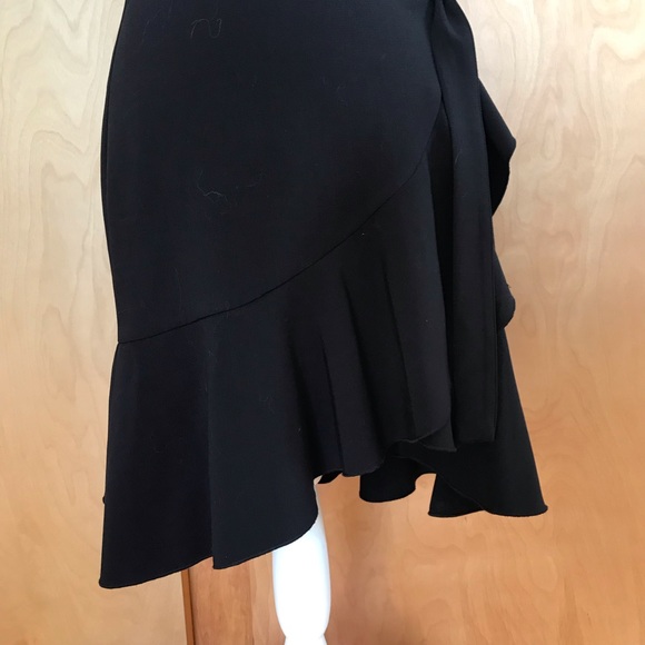 Faux Wrap Front Asymmetric Ruffle Mini Skirt - Picture 3 of 3